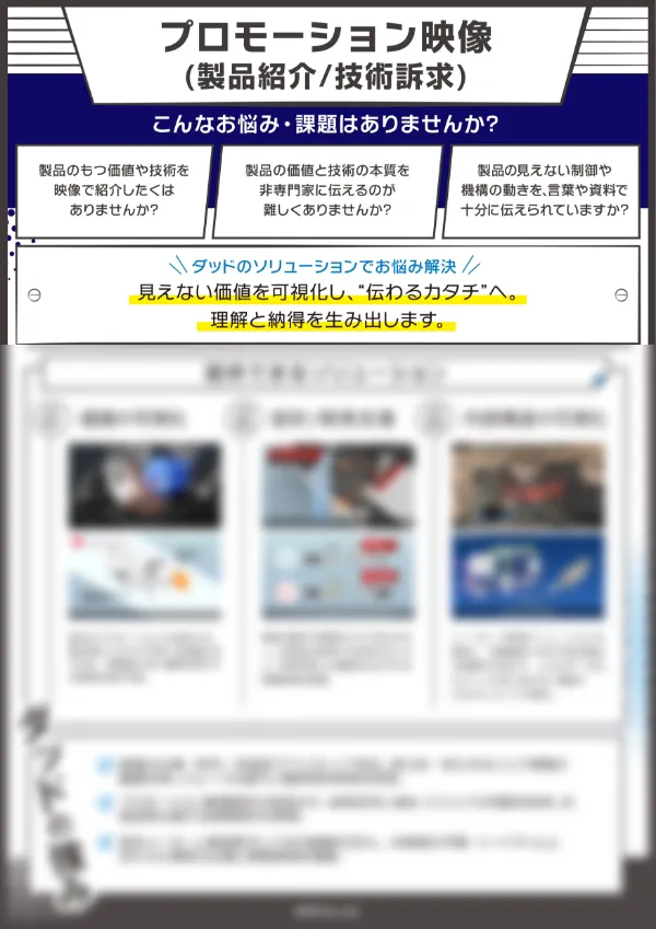 プロモーション映像（製品紹介/技術訴求）